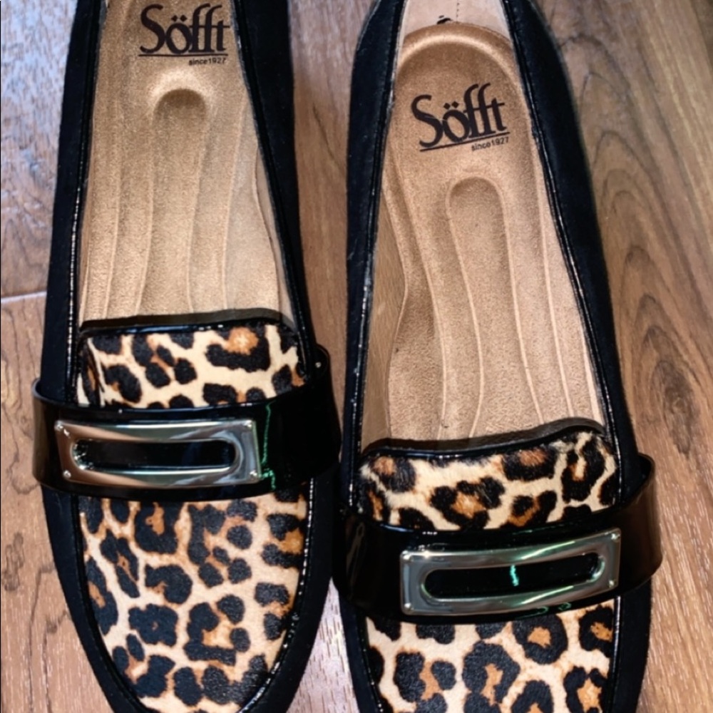 black and cheetah print sofft loafers